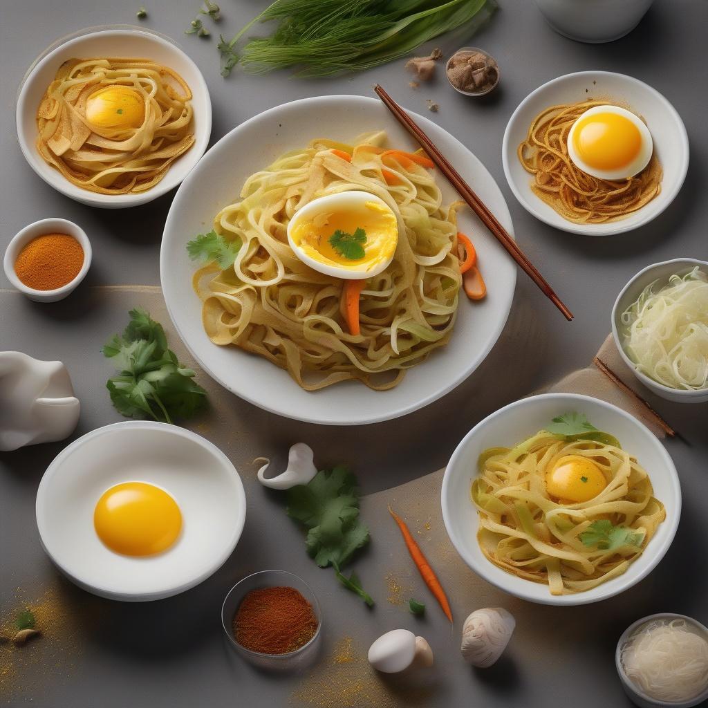 Vegetable Pad Sen with Curry