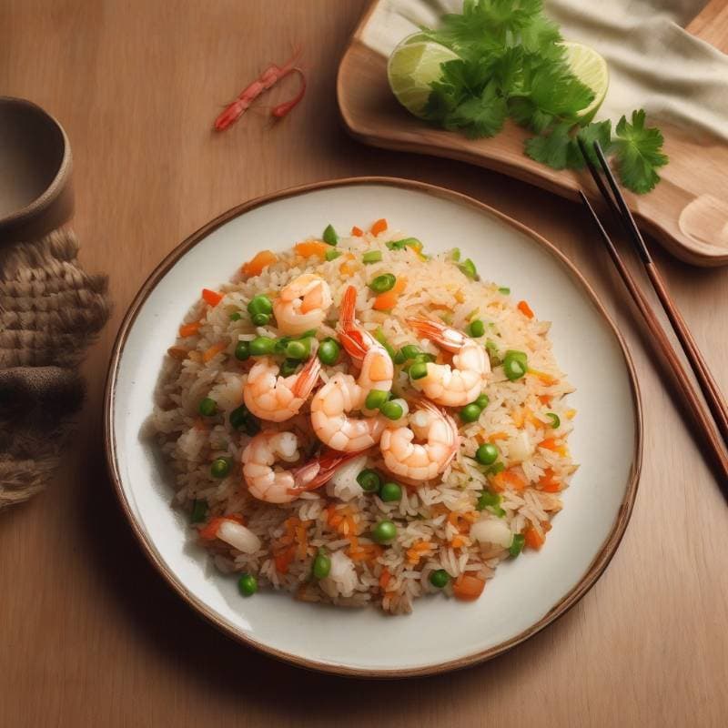 Gra Pow Fried Rice with Shrimp
