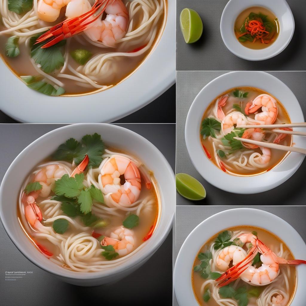 Thai Noodles Soup with Shrimp