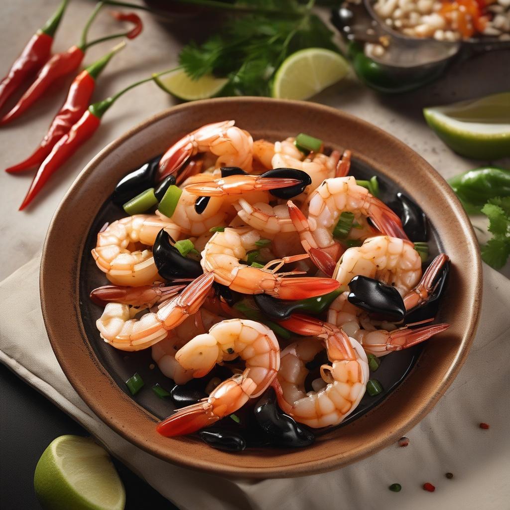 Stir Fried Shrimp with Black Peppers